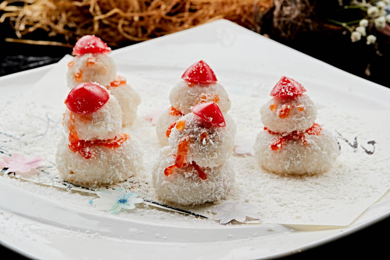 雪人造型糯米糍图片