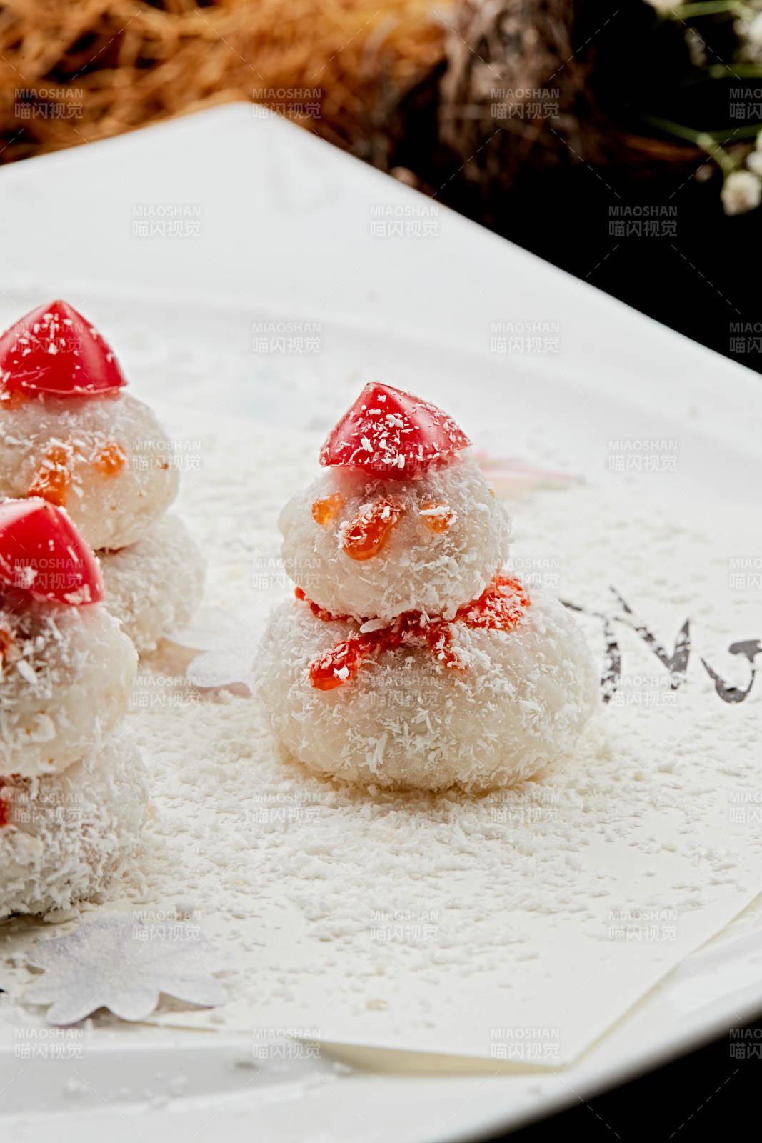 雪人造型糯米糍图片