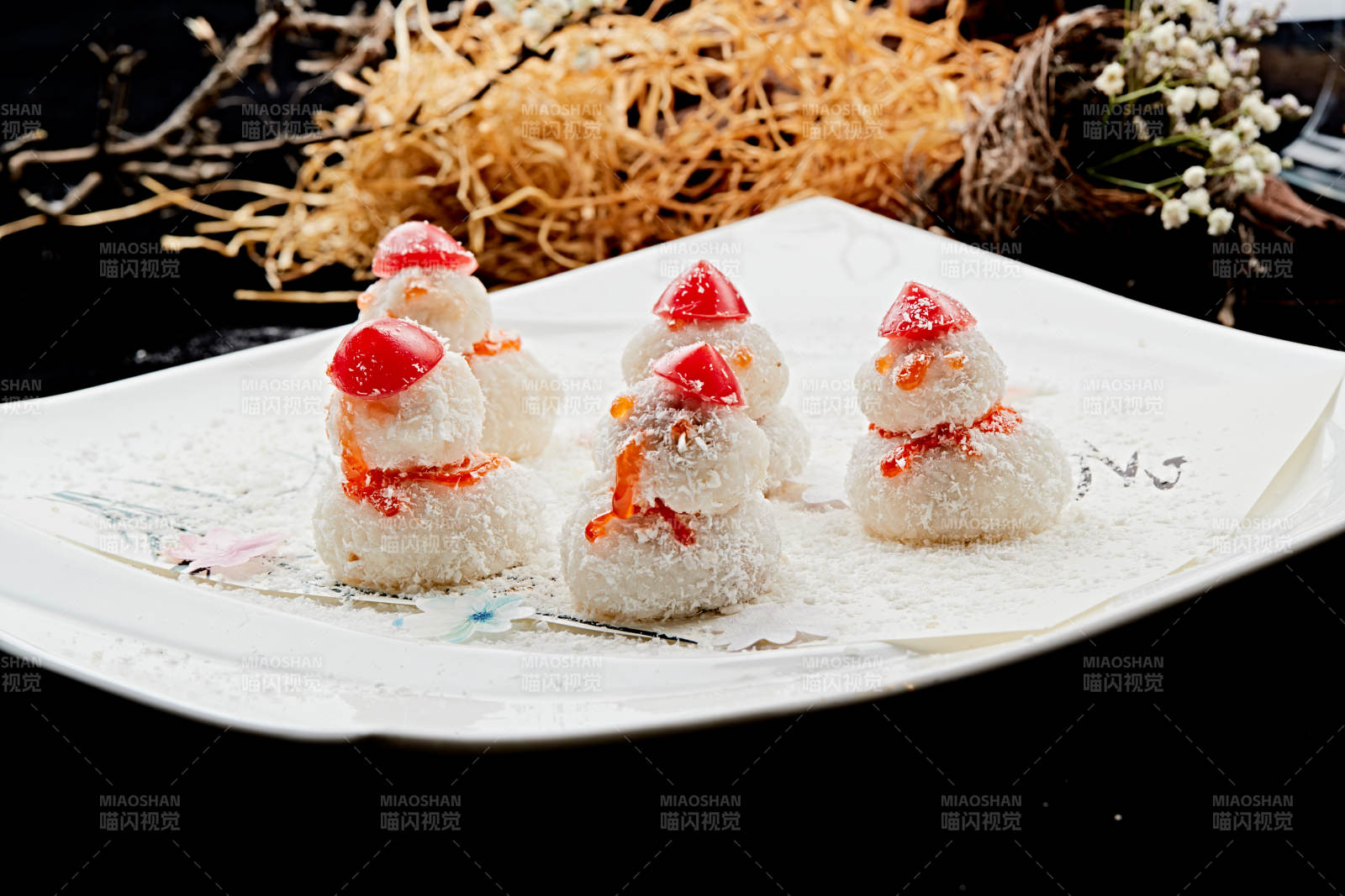 雪人造型糯米糍图片