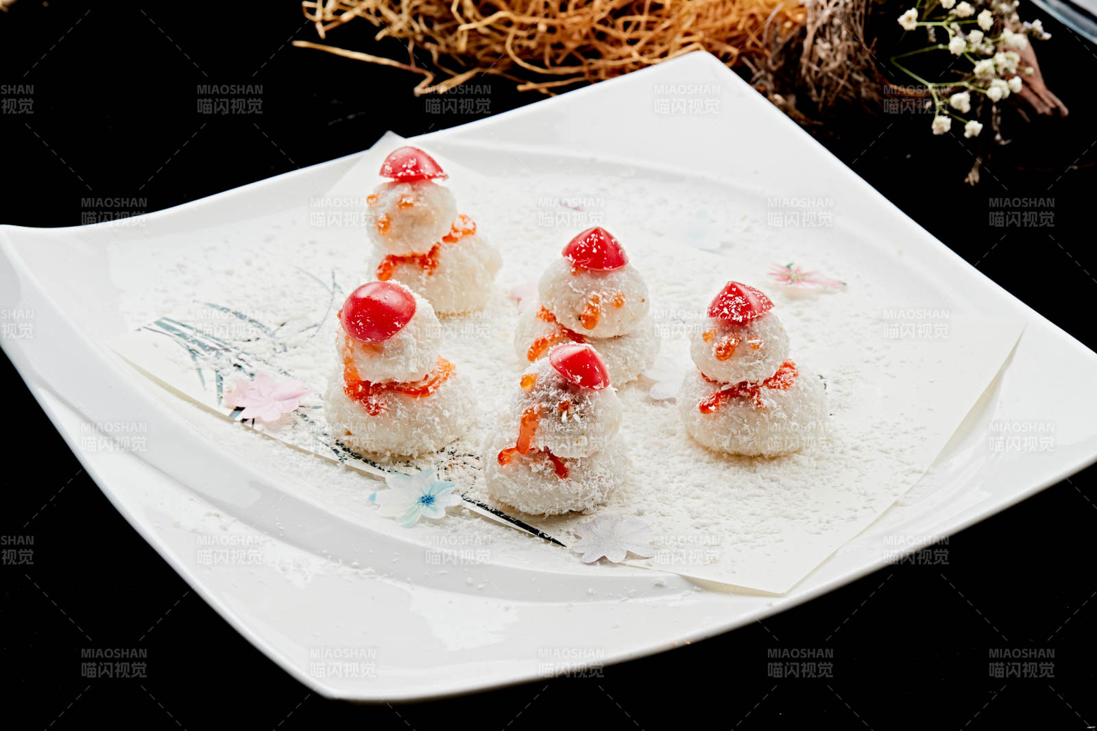 雪人造型糯米糍图片