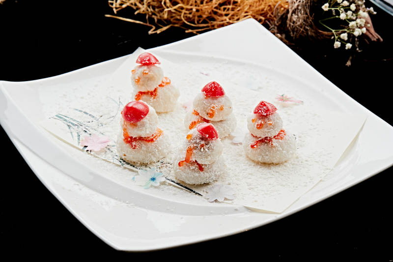 雪人造型糯米糍图片