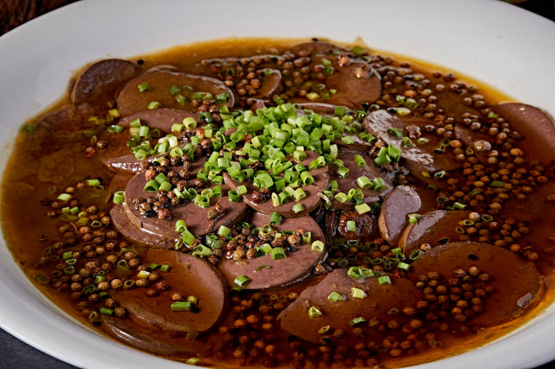 葱香椒麻煮鸭血图片