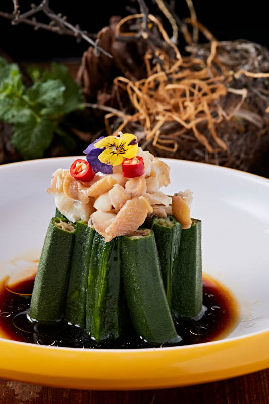 捞汁秋葵扇贝丁图片