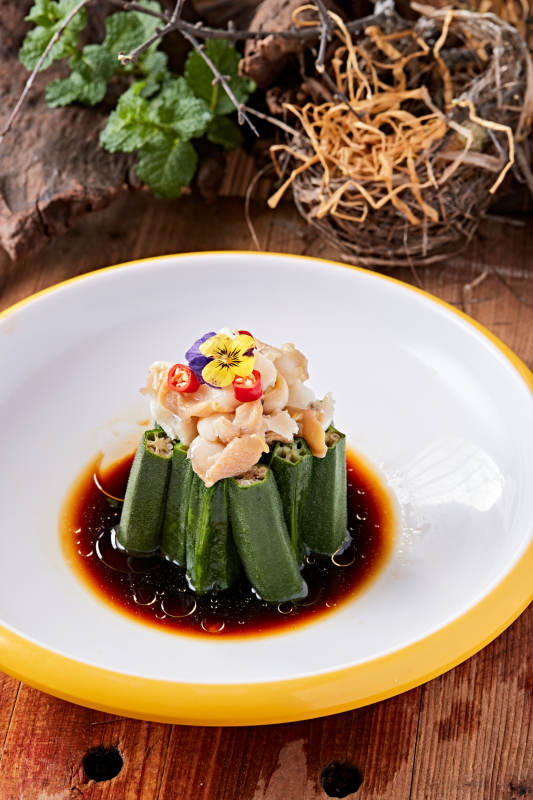 捞汁秋葵扇贝丁图片