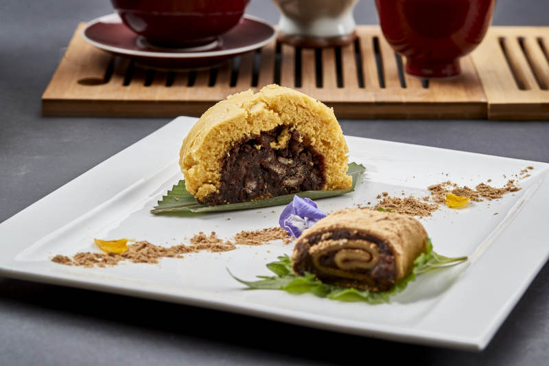 红豆馅黄馍馍配北京小吃驴打滚图片