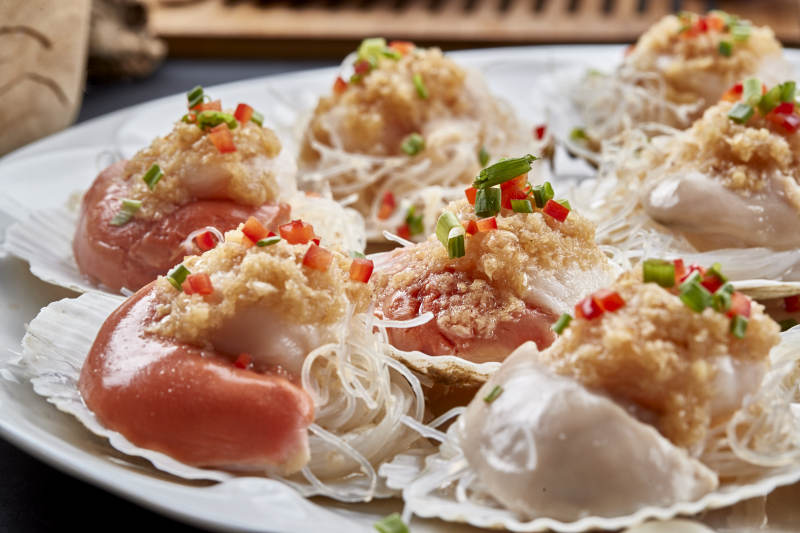 蒜蓉粉丝蒸带黄大扇贝图片