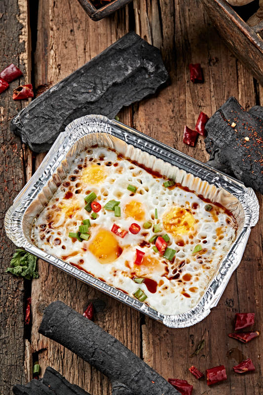 炭烤锡纸酱油鸡蛋图片