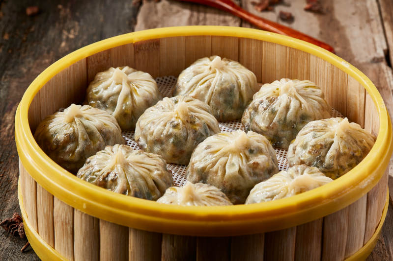 水晶韭菜土豆馅蒸包图片
