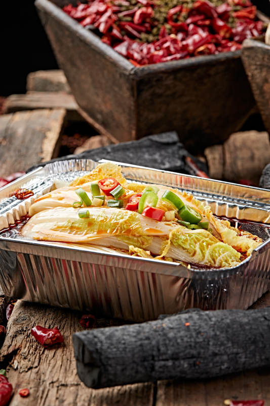 炭烤蒜蓉酱油锡纸娃娃菜图片