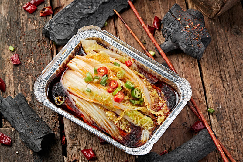炭烤蒜蓉酱油锡纸娃娃菜图片