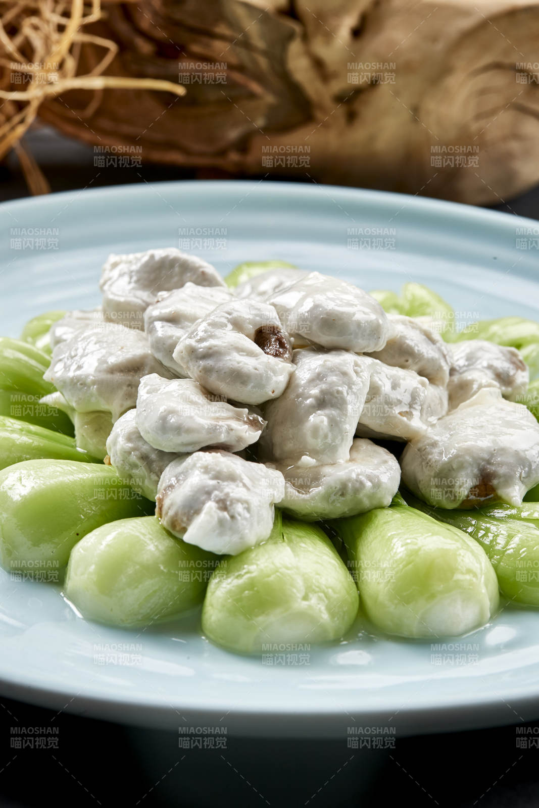 烧油菜配飞龙炒杏鲍菇图片