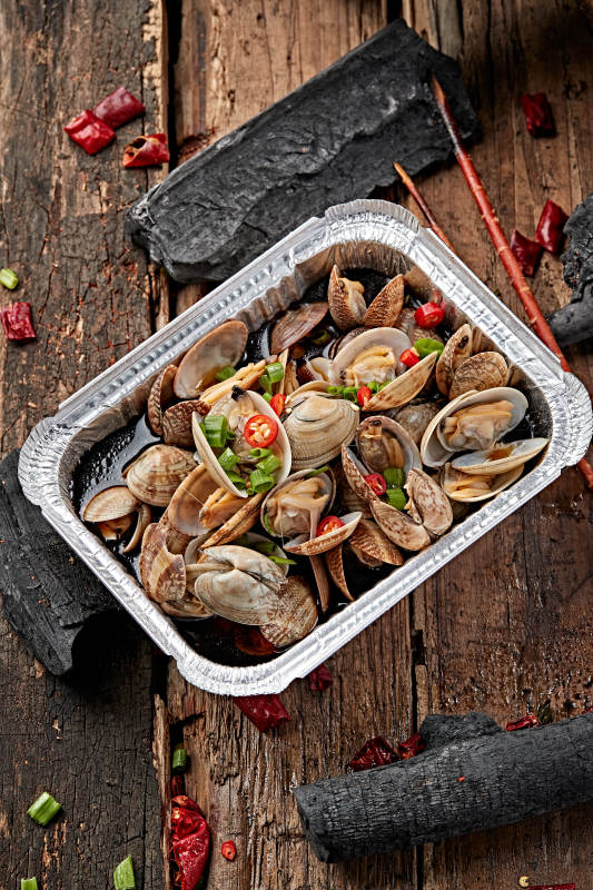 炭烤锡纸酱油花蛤图片