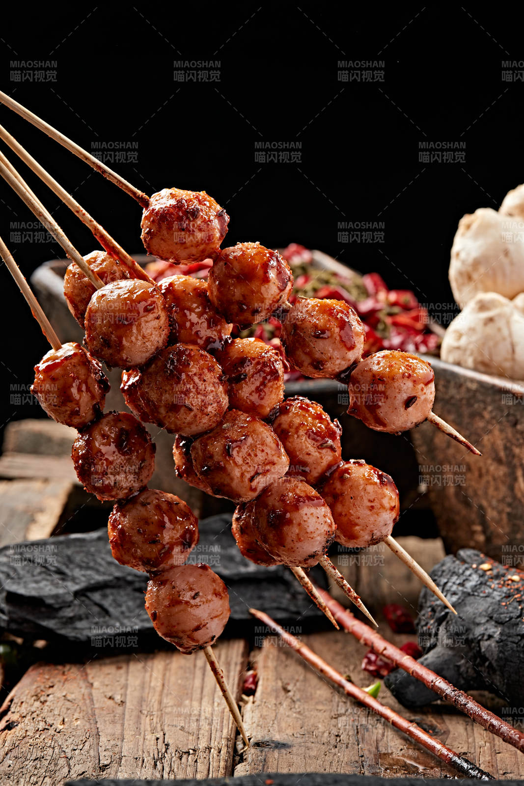 炭烤鱼丸虾丸图片