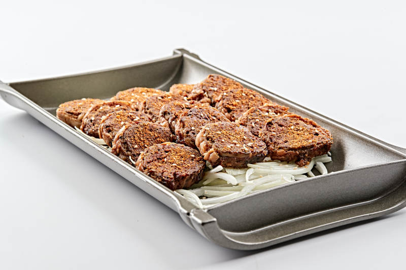 香辣美味的铁板炭烤草原羊肝图片