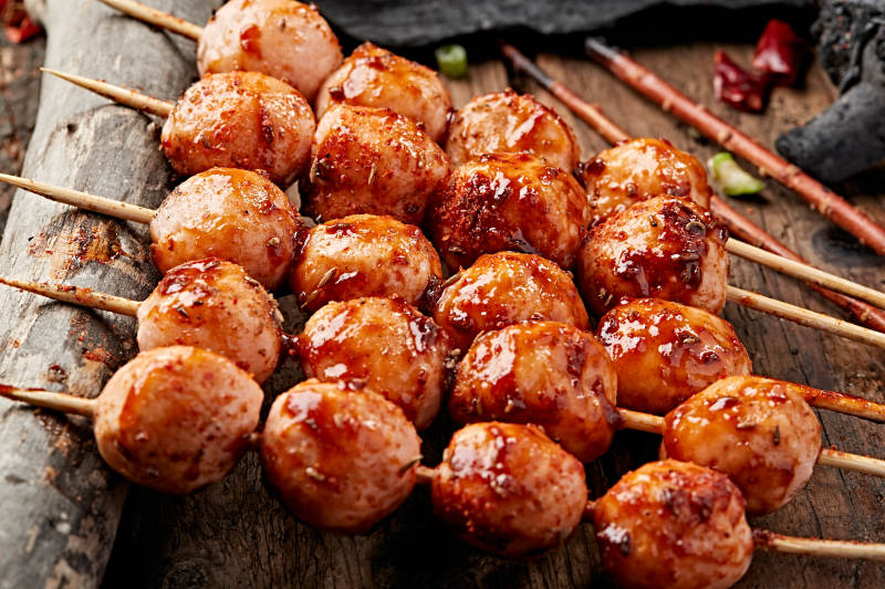 炭烤鱼丸虾丸图片
