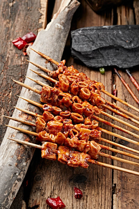 炭烤牛心管黄喉图片