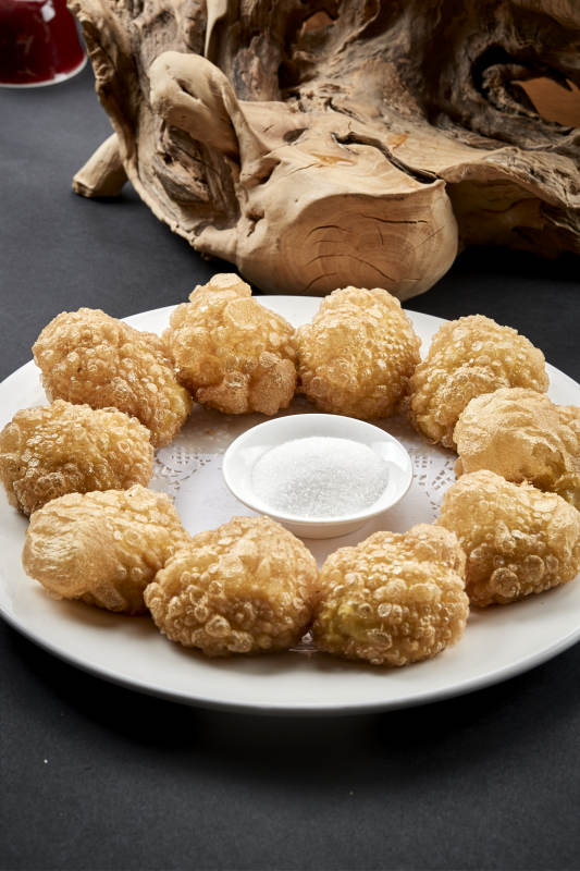 张家口地区张垣美食沾糖传统油炸黄糕图片