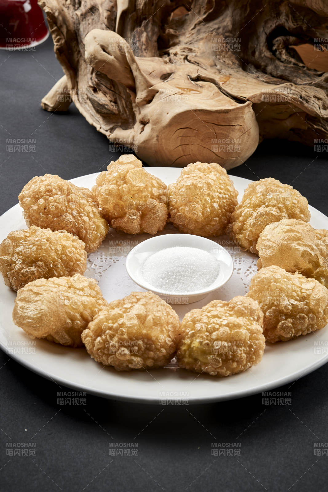 张家口地区张垣美食沾糖传统油炸黄糕图片