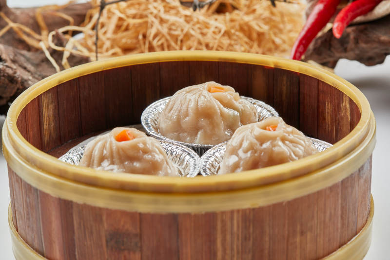 精美茶餐点心灌汤小笼包图片