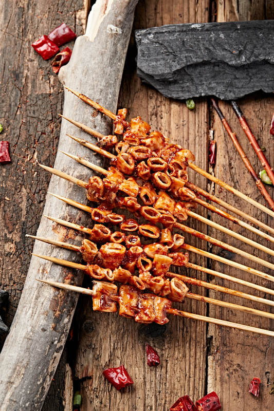 炭烤牛心管黄喉图片