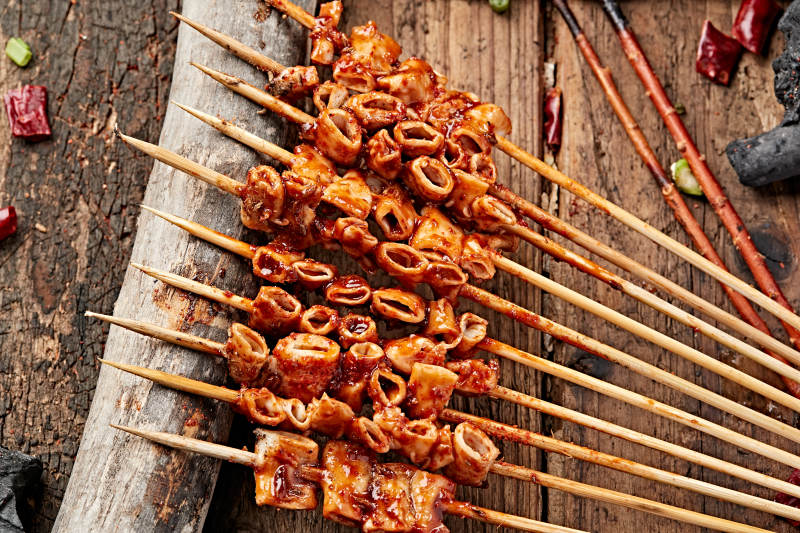 炭烤牛心管黄喉图片