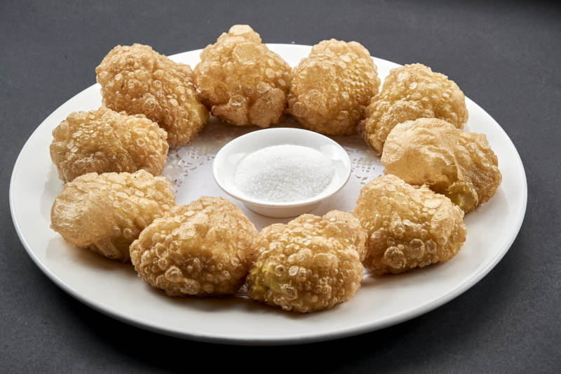 张家口地区张垣美食沾糖传统油炸黄糕图片