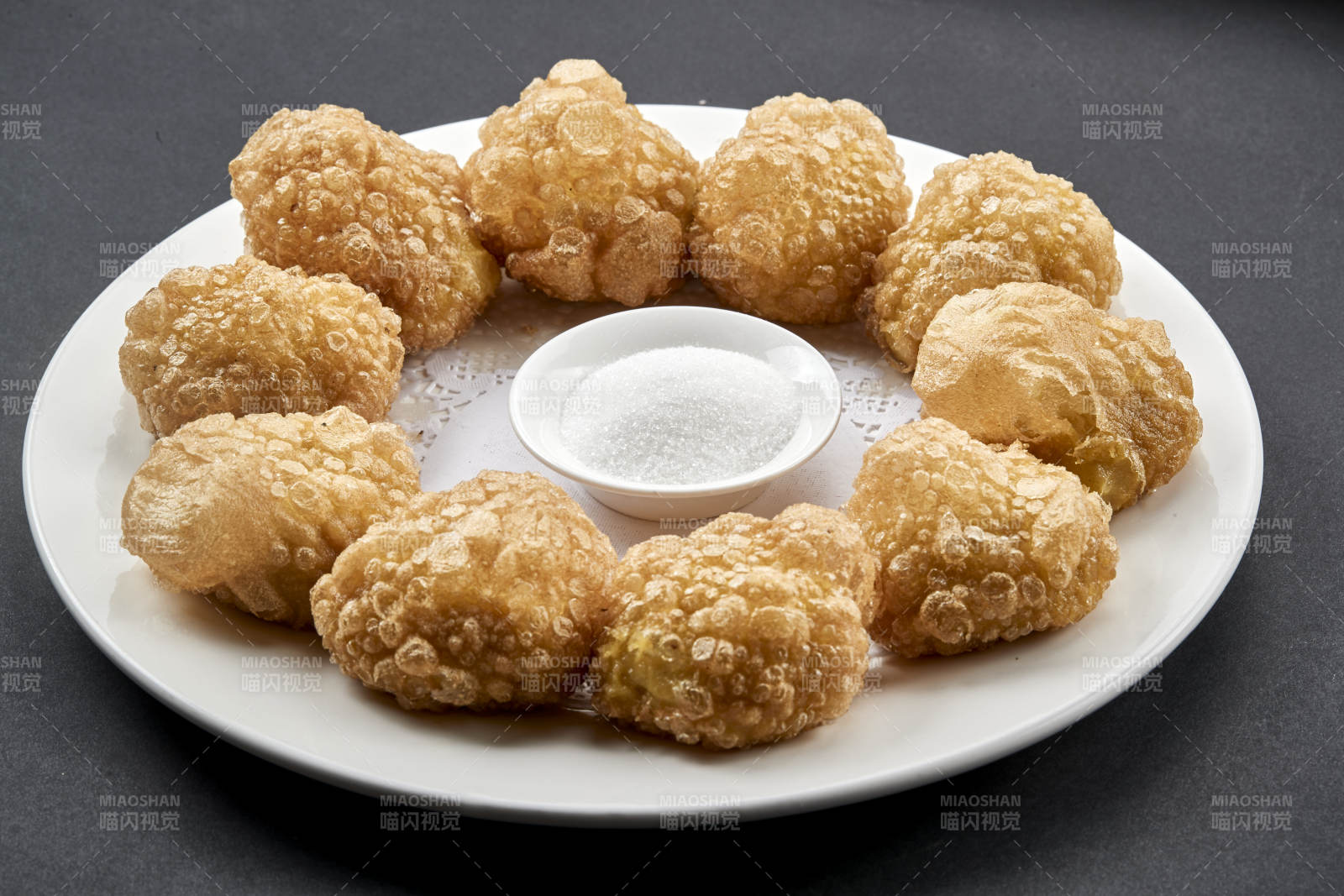 张家口地区张垣美食沾糖传统油炸黄糕图片