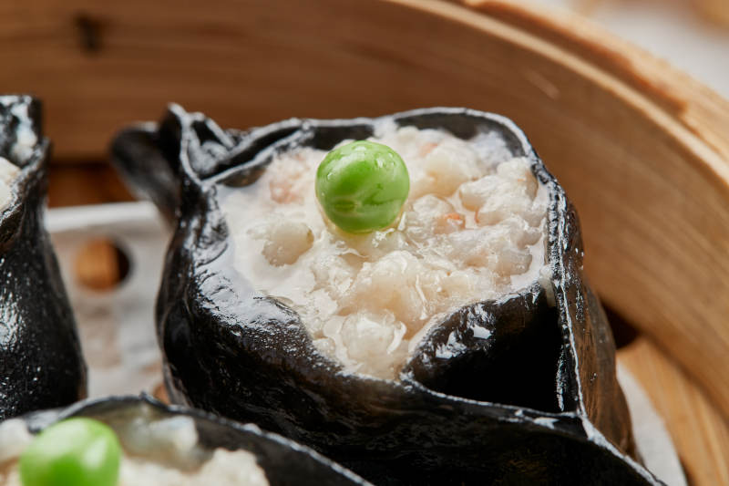 美味茶餐黑米虾绒蒸饺图片