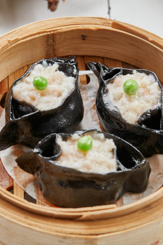 美味茶餐黑米虾绒蒸饺图片