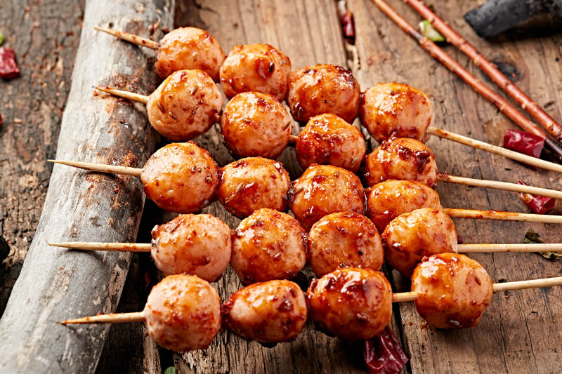 炭烤鱼丸虾丸图片