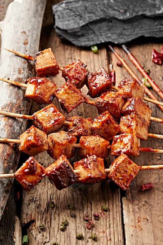 炭烤美味鱼豆腐图片