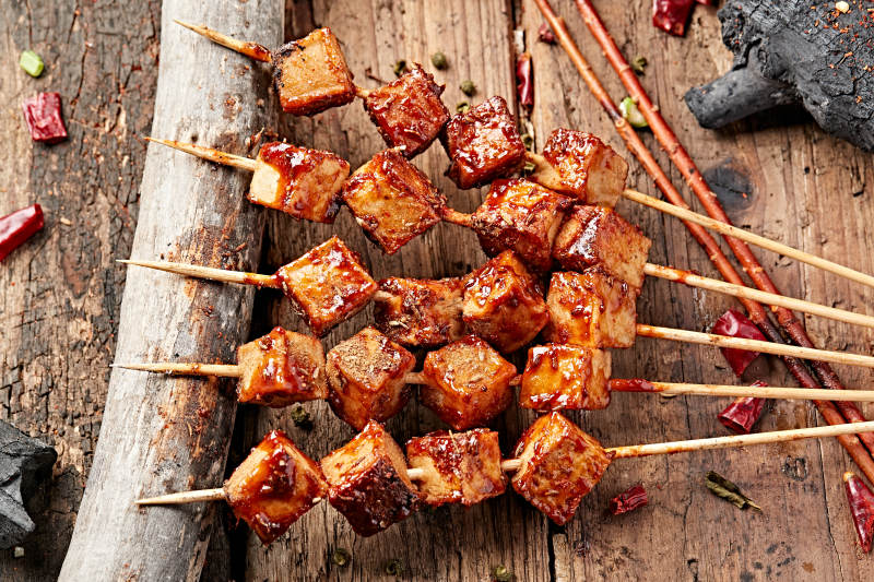 炭烤美味鱼豆腐图片