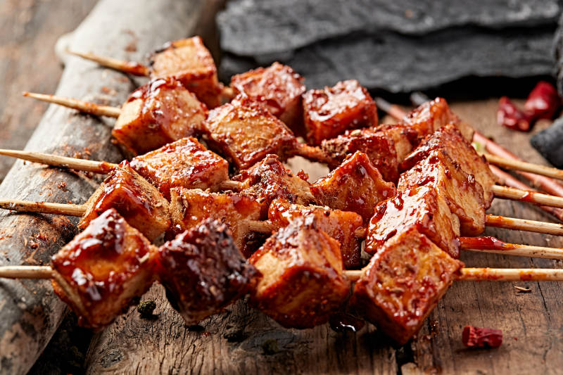 炭烤美味鱼豆腐图片