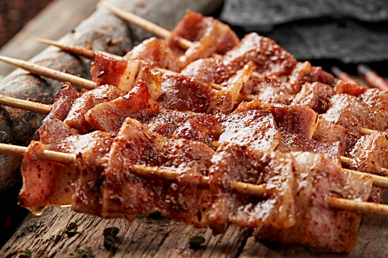 美味炭烤风味猪五花肉图片