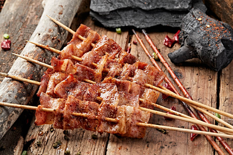 美味炭烤风味猪五花肉图片