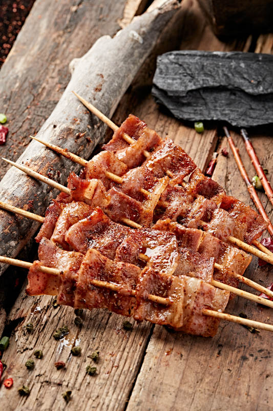 美味炭烤风味猪五花肉图片