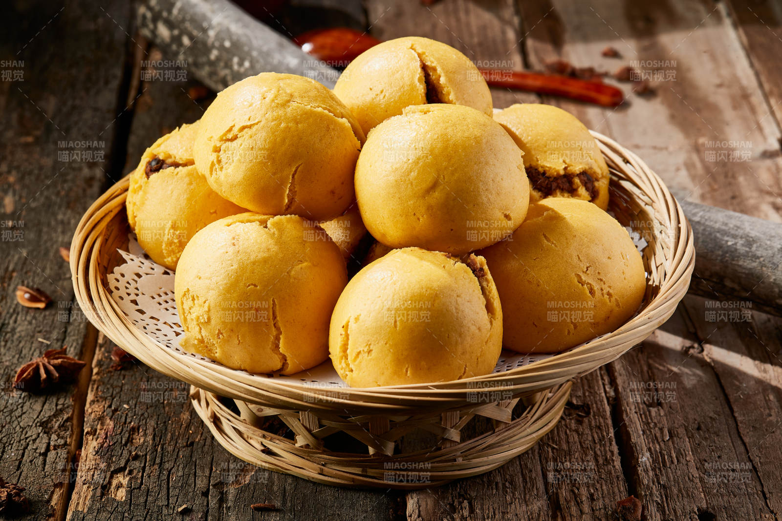 面豆馅开花黄馍馍图片