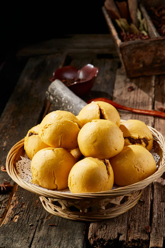 面豆馅开花黄馍馍图片