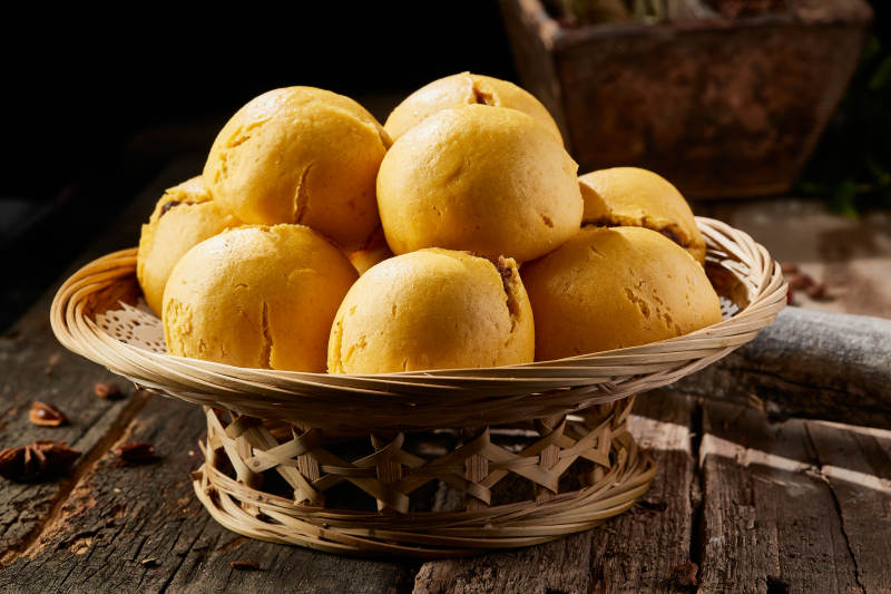 面豆馅开花黄馍馍图片