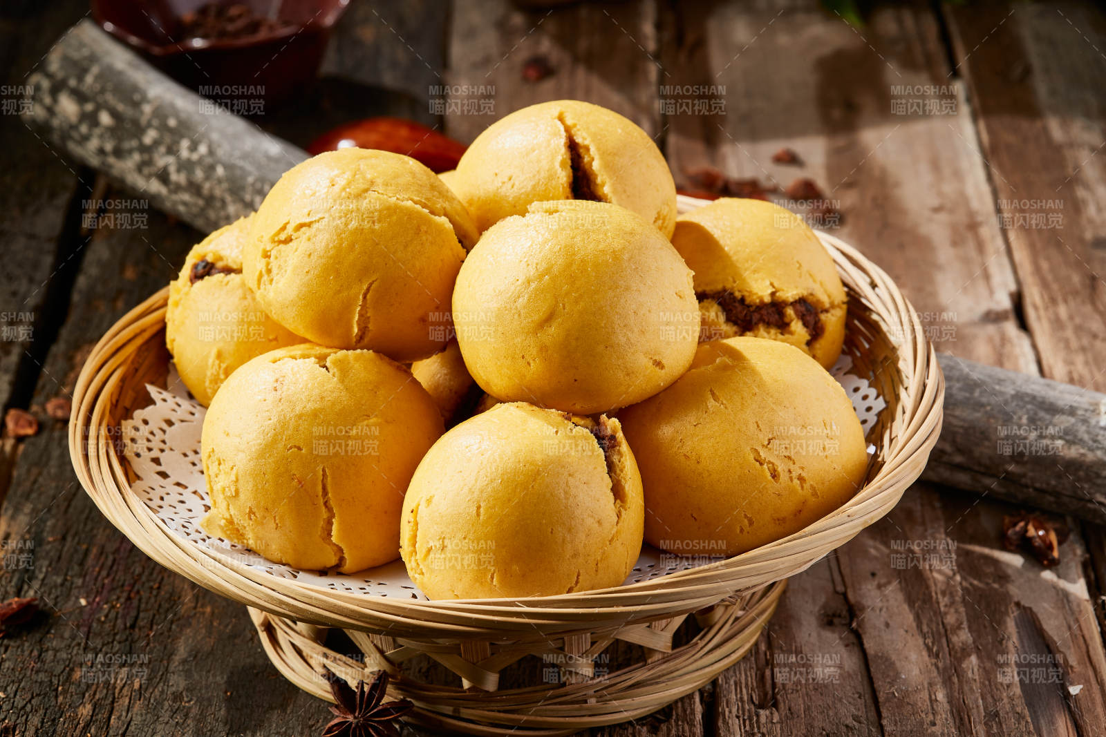 面豆馅开花黄馍馍图片