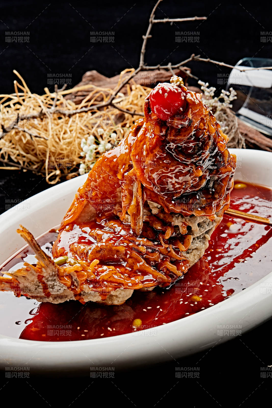 茄汁糖醋干炸鱼图片