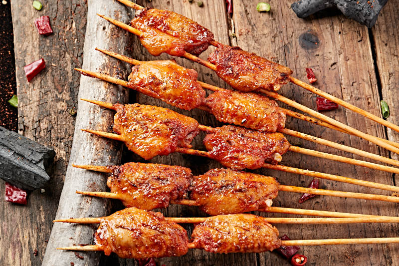 炭烤奥尔良口味鸡翅中图片