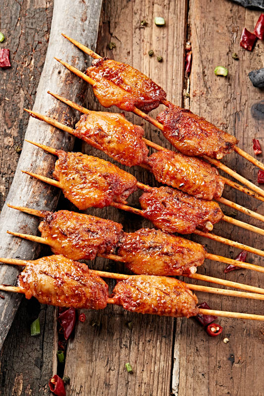 炭烤奥尔良口味鸡翅中图片