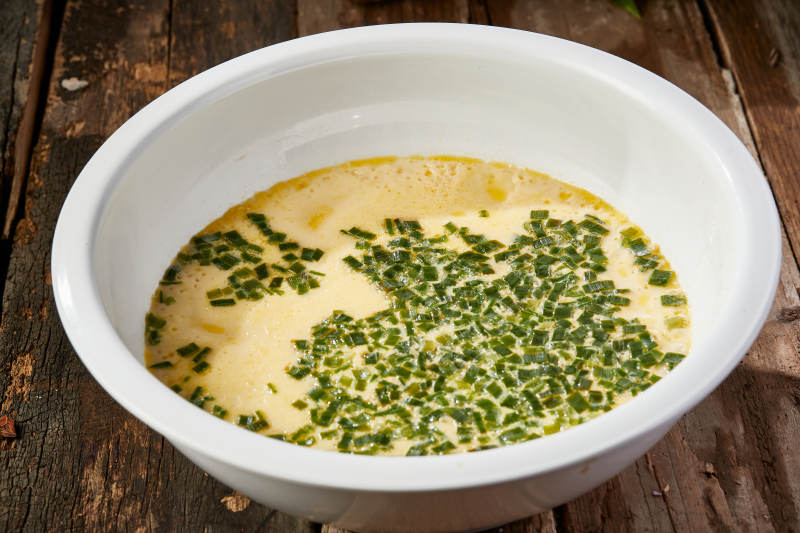 韭菜蒸水蛋图片