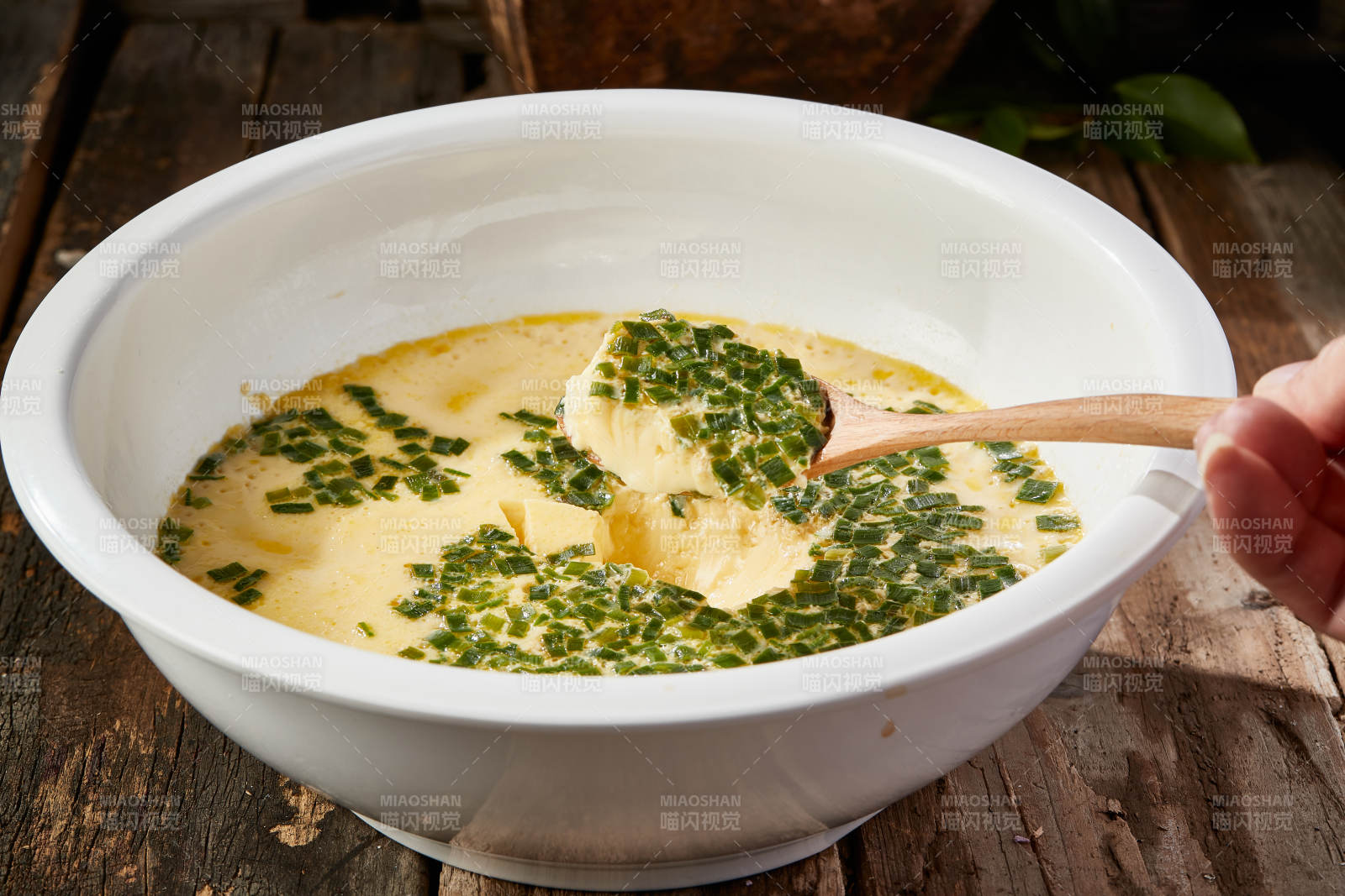 韭菜蒸水蛋图片