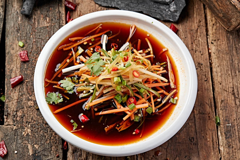 美味凉菜浇汁醋腌爽口三丝图片