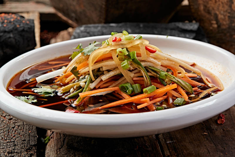 美味凉菜浇汁醋腌爽口三丝图片