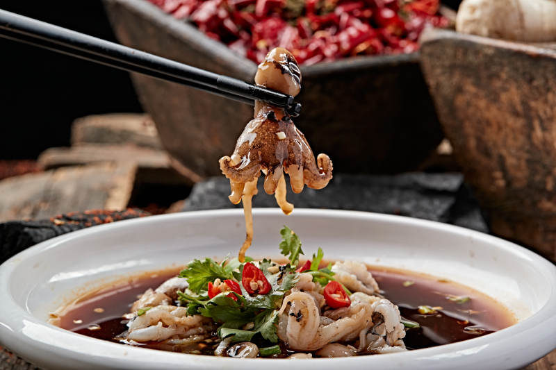 浇汁生淹小八爪鱼图片