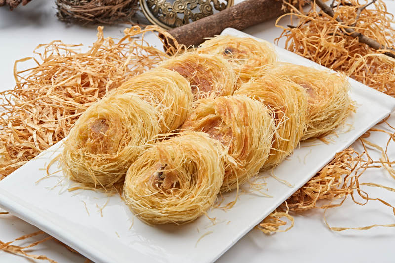 豆沙馅料的盘丝烧饼图片