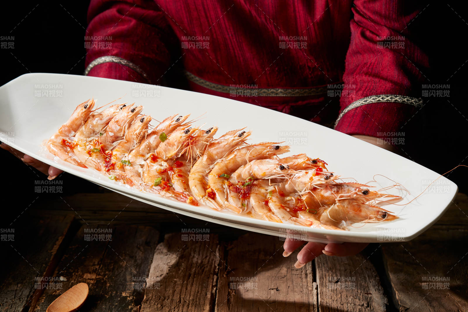 粉丝剁椒蒸开背虾图片